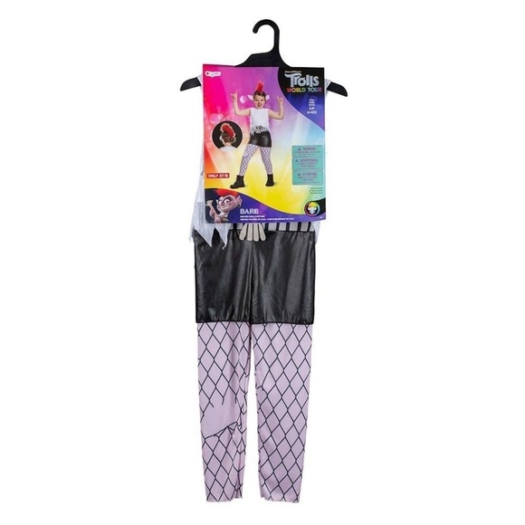 Kids Trolls World Tour Queen Barb Deluxe Costume Jumpsuit & Headpiece - Picture 3 of 4